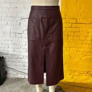 Pinko faux leather Midi skirt with belt